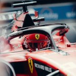 Split view of F1 driver on the racetrack and CPO presenting a product strategy in a boardroom.