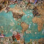 Global map showcasing popular nearshoring and brainshoring destinations, symbolizing business connections and collaboration.