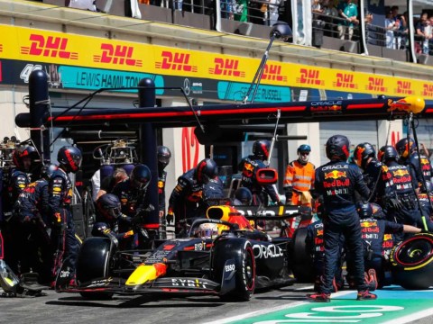 F1 pit team and global professionals collaborate, symbolizing Brainshoring's blend of speed and intellect.