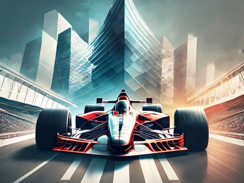 F1 car representing the application of racing strategies to organizational structure.