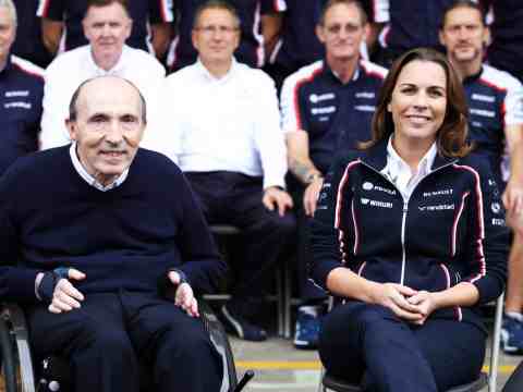 Frank Williams, during Williams Racing dominance, contrasted with Claire Williams during the team's succession crisis, showing family business transition failure