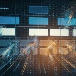 Corporate organizational chart with entry-level and mid-level tiers dissolving into digital particles while senior leadership remains intact, illustrating the leadership pipeline destruction caused by AI replacing junior roles