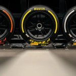 Formula 1 tire compounds displayed side by side, showing different durability profiles, illustrating how executive calibration must match organizational conditions