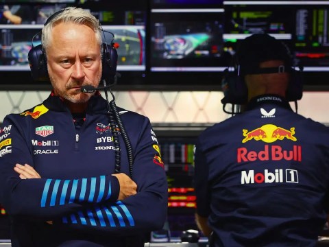 Formula 1 pit wall showing a race engineer focused on telemetry alongside a strategist viewing the broader race, illustrating the difference between CRO execution and CCO strategic leadership