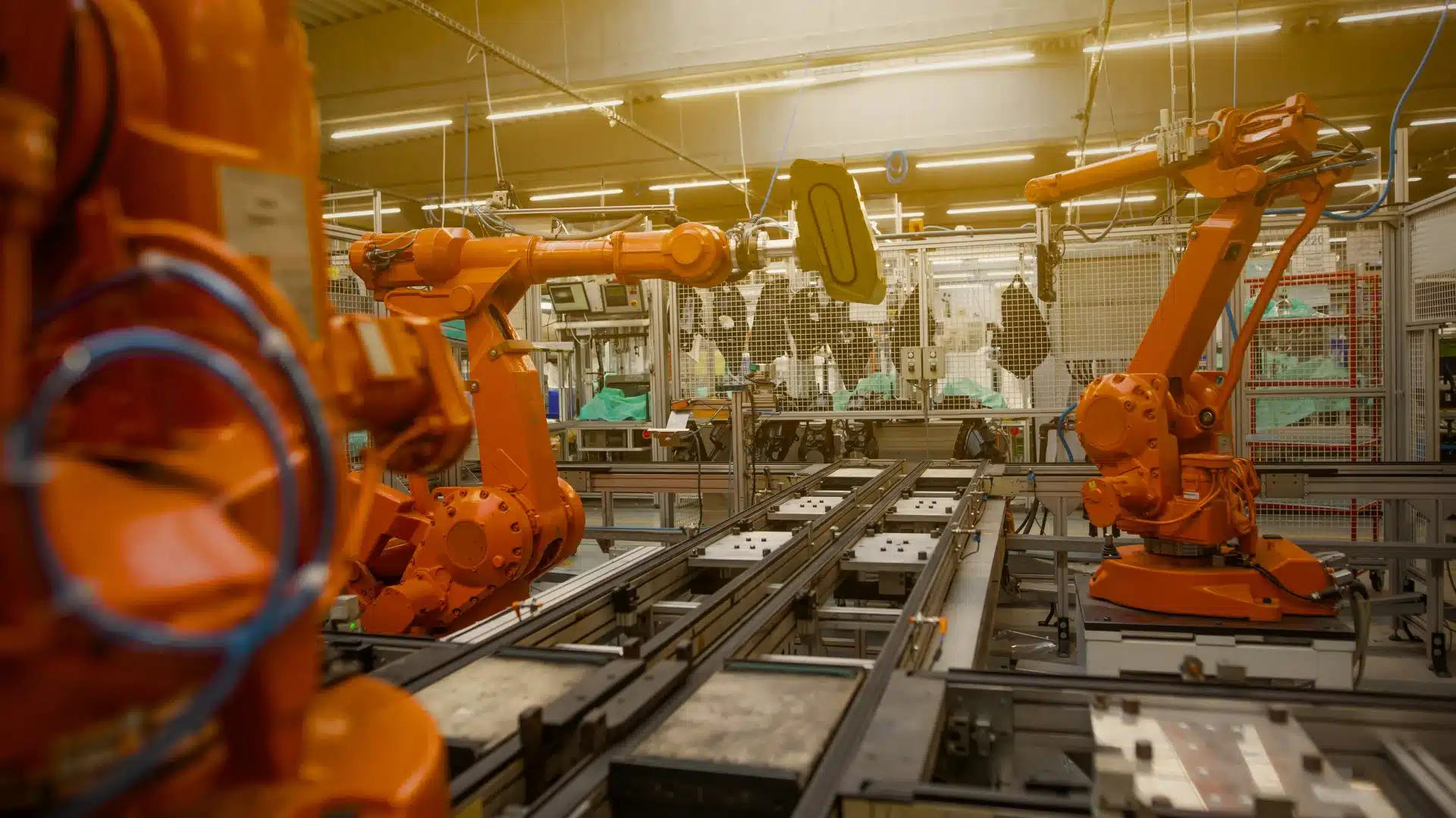 A modern Mexican manufacturing or industrial facility with a senior leader in a position of authority — conveying strategic operation rather than a low-cost back office.