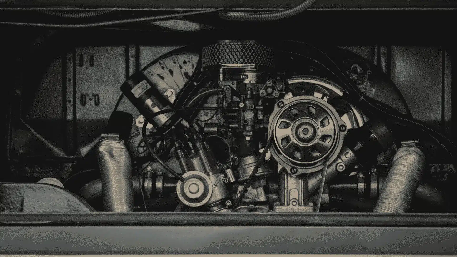 Split turbocharger components on a workbench, symbolizing fintech leadership compliance design